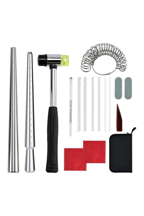 Ring Sizer Measuring Tool,Steel Ring Mandrel for Ring Making,Ring Sizer Mandrel,Ring Size Measuring Tool Set