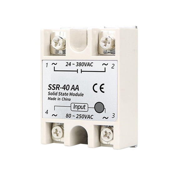 Osfvolr SSR-40AA Solid State Relay 40A Single Phase Module 80-250VAC Input 24-380VAC Output for PID Temperature Control