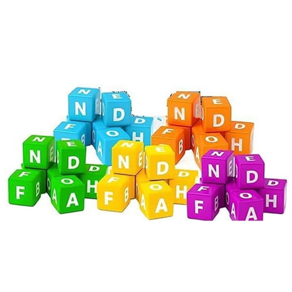 Osfvolr Scrambled Dice Word Game for 2-5 Players, Fun -Style Letter Dice Board Game, Brain Exercise Family Party Game