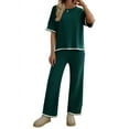 thumbnail image 1 of Osfvolr Short-Sleeved Knitted Trousers Suit Green L, 1 of 5