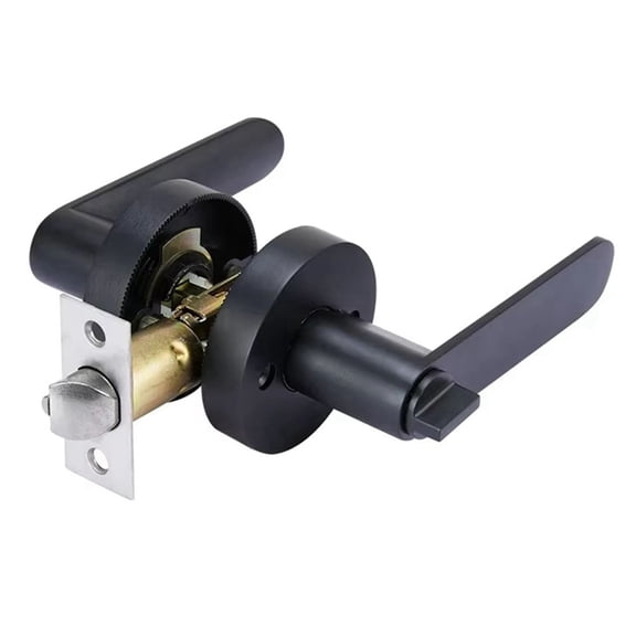 Osfvolr Silent Room Door Lock with Key, Round Interior Handle, Aluminium Alloy, Copper Core