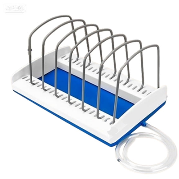 Osfvolr Small Dish Drying Rack for RV Kitchen Counter, Plate Lid Organizer for Keep Kitchen Tidy and Save Space with Hose Drain