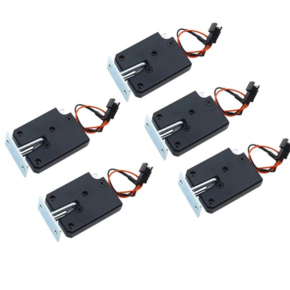 Osfvolr Small Electric Lock DC 12V Mini Cabinet Door Lock,Plastic Titanium Wire Electronic Control Lock for Vending Machine 5pcs
