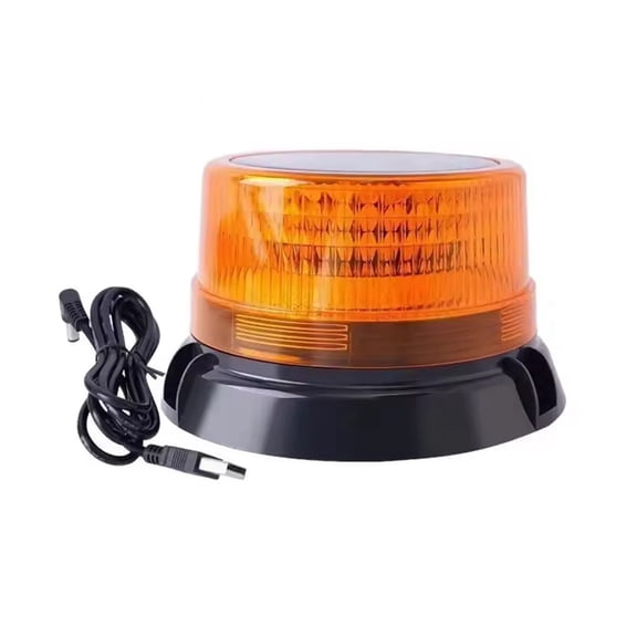 Osfvolr Solar Rechargeable LED Warning Light 12-24V Rotating Beacon V16 Safety Signal Flashing P2E4