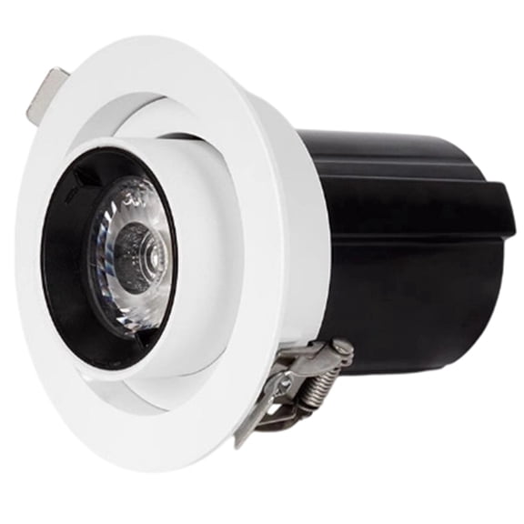 Osfvolr Stretchable LED Recessed Downlight 12W Aluminum Round COB Ceiling Extendable Adjust Spot Light for Indoor Room White
