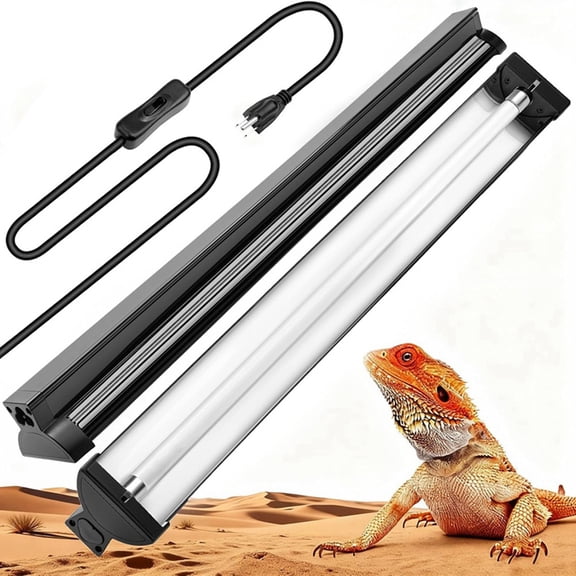 Osfvolr T5 HO UVB Reptile Light Fixture with 10.0 UVB Bulb, 24W High Output UVB Light for Reptiles, 22" T5 UVB Light Bar US Plug