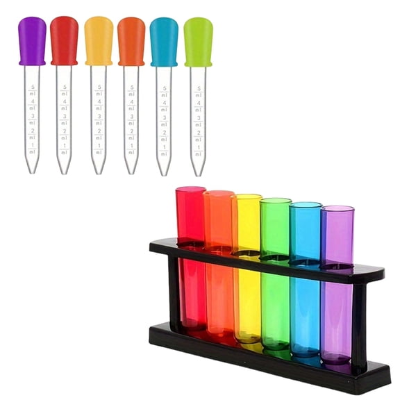 Osfvolr Test Tube Counting and Color Sorting Kit Sensory Bin Filler Accessories Color Matching with Gems Crystals Sorting Bowls