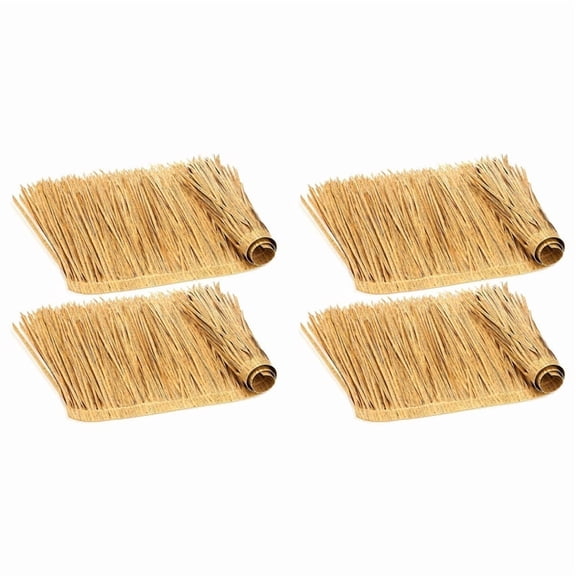 Osfvolr Thatch Roofing for Tiki Bar Mexican Tiki Hut Grass Roof 6.56FTx20Inch Artificial Palm Thatch Palapa Grass Roll 4pcs