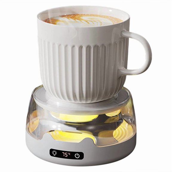 Osfvolr Thermostatic Heating Coaster 4-Speed Adjustment Heating 55 65 75 85 Degrees Constant Temperature Warming Coaster US Plug