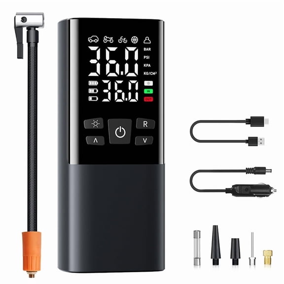 Osfvolr Tire Inflator Portable Air Compressor & 12V DC Air Pump for Car Tires, 150 PSI Bike Pump with Gauge,for Car Bicycle