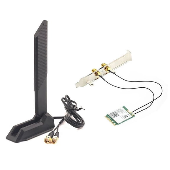 Osfvolr Tri Band WiFi 6E AX210 Wireless Card with Foldable Extension Antenna 5Ghz/6G/2.4G 5374Mbps Network Card with Bracket