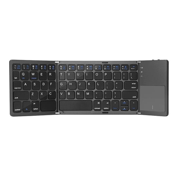 Osfvolr Tri-Fold Bluetooth Keyboard Touchpad Ultra-Thin Wireless Keyboard for Phone Tablet Laptop Portable Travel Keyboard A
