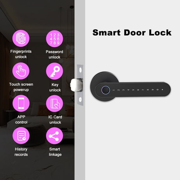 Osfvolr Tuya Smart Door Lock Buletooth Digital Electronic Lock with Fingerprint Key PassWord APP Remote UnLock