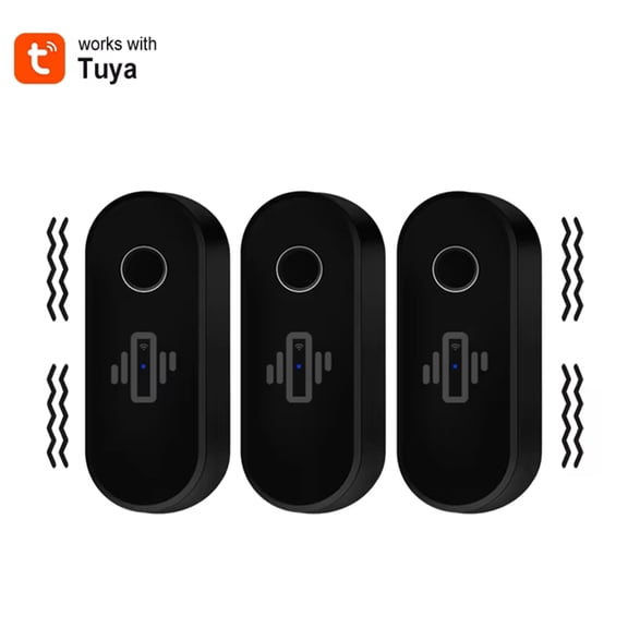 Osfvolr Tuya WiFi Vibration Sensor Door Window Glass Broken Detector Home Security Anti-Theft Smart Life APP Real-Time Alert A
