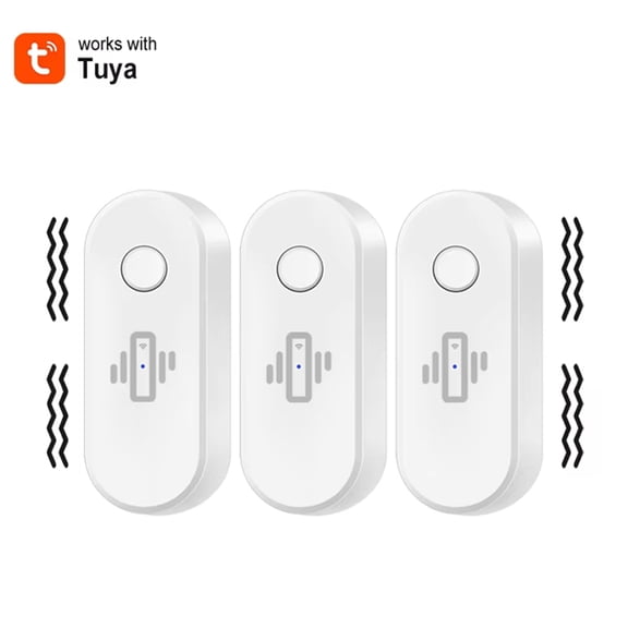 Osfvolr Tuya WiFi Vibration Sensor Door Window Glass Broken Detector Home Security Anti-Theft Smart Life APP Real-Time Alert B
