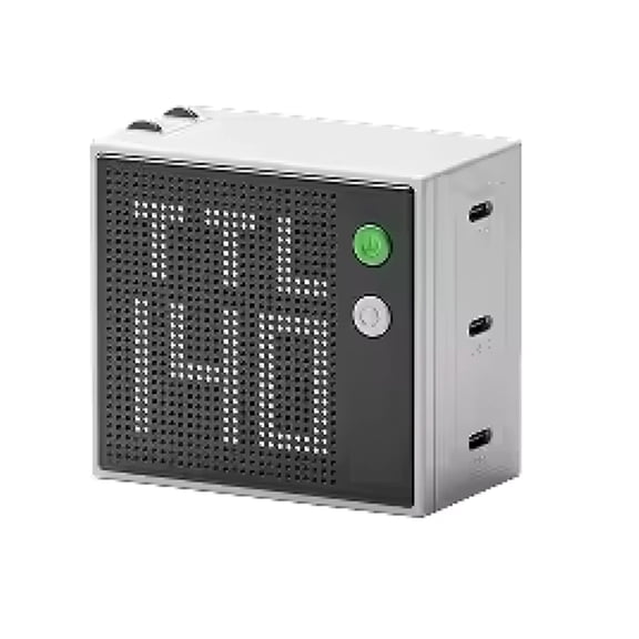 Osfvolr US Plug Dot-Matrix Charger 140W Fast Charging Screen Display Mobile Phone Notebook Multi Port Charging Adapter Grey