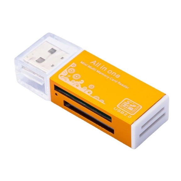 Osfvolr USB 2.0 Card Reader 4 in 1 Multi Card Reader Memory Adapter for Memory Stick T-Flash/M2/MS Card Reader Gold
