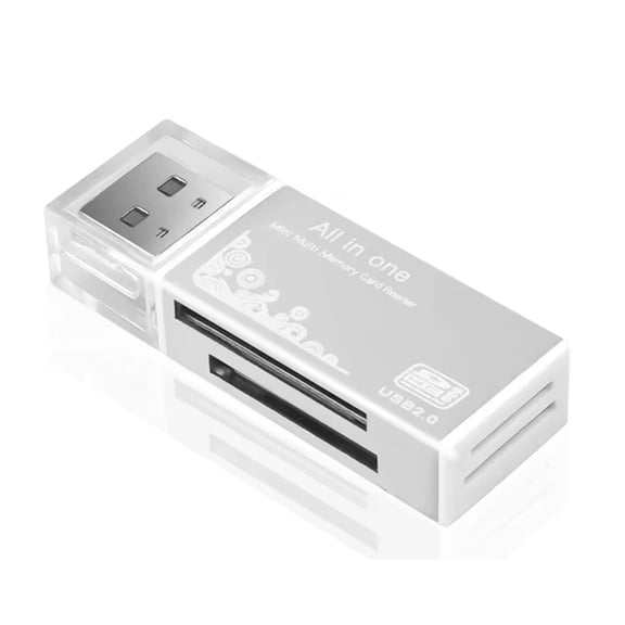 Osfvolr USB 2.0 Card Reader 4 in 1 Multi Card Reader Memory Adapter for Memory Stick T-Flash/M2/MS Card Reader Silver