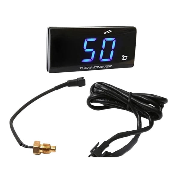 Osfvolr Universal Digital Motorcycle Thermometer for Water, Oil, and Dashboard Temperature Measurement with Blue Backlight