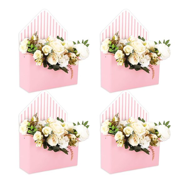 Osfvolr Valentine'S Day Floral Envelope Box Empty Flower Paper Box for Bouquet Packaging,for Mother'S Day Wedding Party 4Pcs