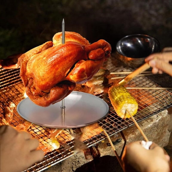 Osfvolr Vertical Tacos Al Pastor Skewer Stainless Steel Brazilian Barbecue Skewer Vertical Spit Stand Shawarma Kebabs GyrosBBQ