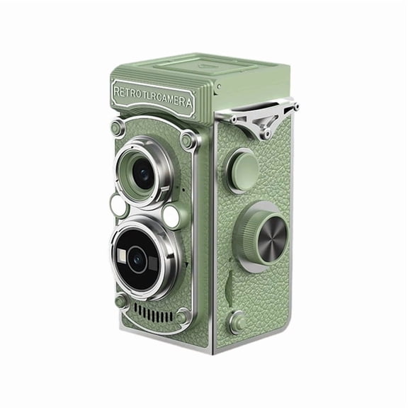 Osfvolr Vintage Mini Digital Camera Dual Lens 1.54" Screen 5MP 1080P FHD Video Vlogging Portable Retro Camera with Flash 64G