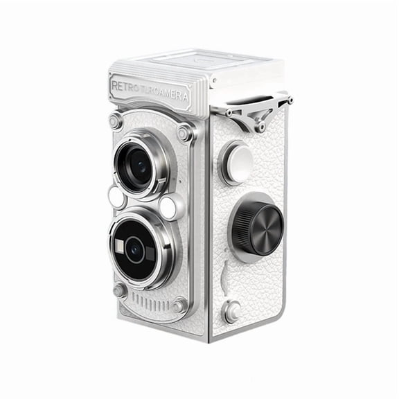 Osfvolr Vintage Mini Digital Camera Dual Lens 5MP 1080P FHD Video Vlogging Portable Retro Camera with Flash A