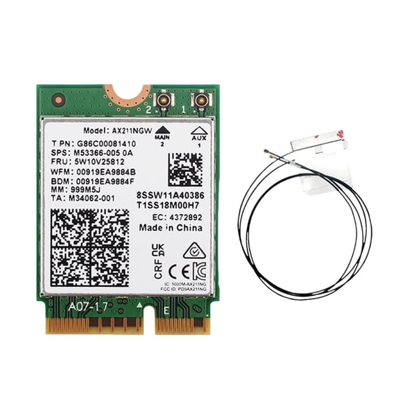 Osfvolr WiFi 6E AX211NGW WiFi Card with Built-in Antenna 5374Mbps Tri Band 2.4G/5G/6Ghz BT5.3 Wireless Network Card Adapter