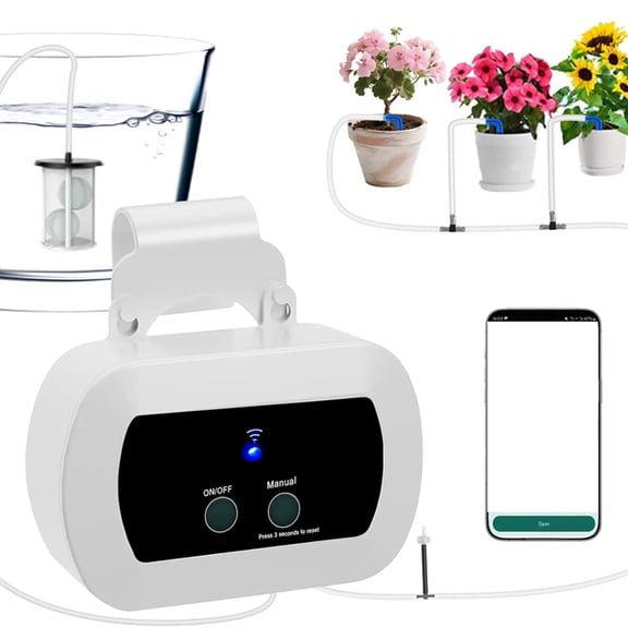 Osfvolr WiFi Smart Plant Watering System, Indoor Drip Irrigation Kit for 10 Plants, App Control, USB Rechargeable