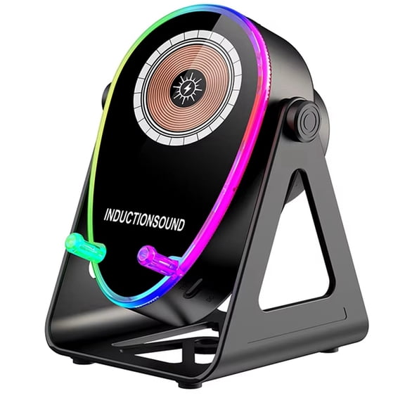 Osfvolr Wireless Charging Speaker Phone Holder: 15 Watt Fast Charging, Bluetooth 5.3, Ambient Light Suitable for All Phones A