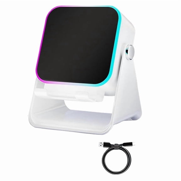 Osfvolr Wireless Induction BT Speaker with Adjustable Phone Stand, Multifunctional Stereo Sound Bluetooth Speaker Ambient Light