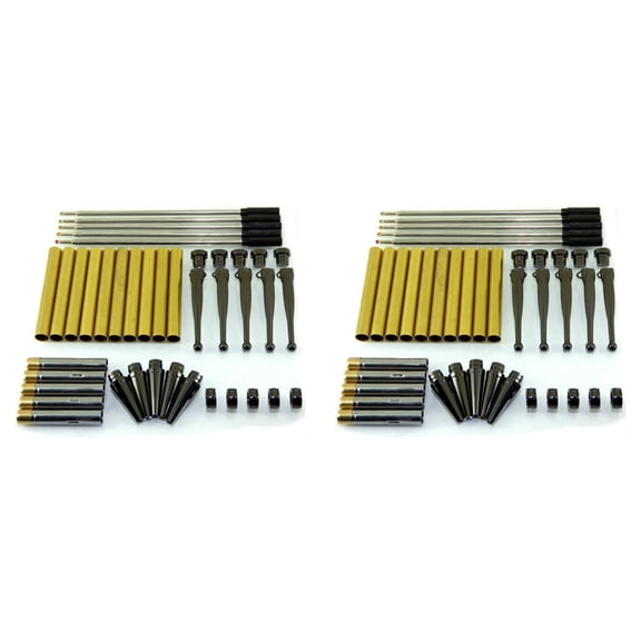 Osfvolr Woodturning Fancy Slimline Pen Kit Set X 10, Metal Finish, Twist Mechanism
