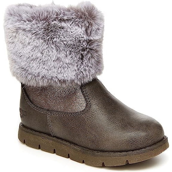 OshKosh B'gosh Girls Gray Duchess Faux-Fur Boot Toddler 7