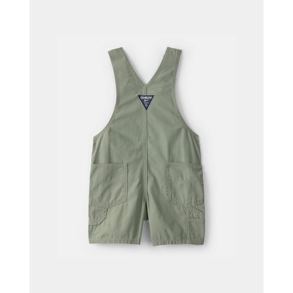 OshKosh Toddler Boy Canvas Shortall – 3M, Comfortable & Stylish Olive Green Jumpsuit with Adjustable Straps for Casual Play and Outings