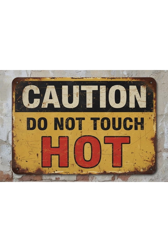 Osha Caution Sign: Do Not Touch Hot Metal Sign 8"x12"Indoor/outdoor Use For Home & Office Vintage Signs Aluminum Plates Printed