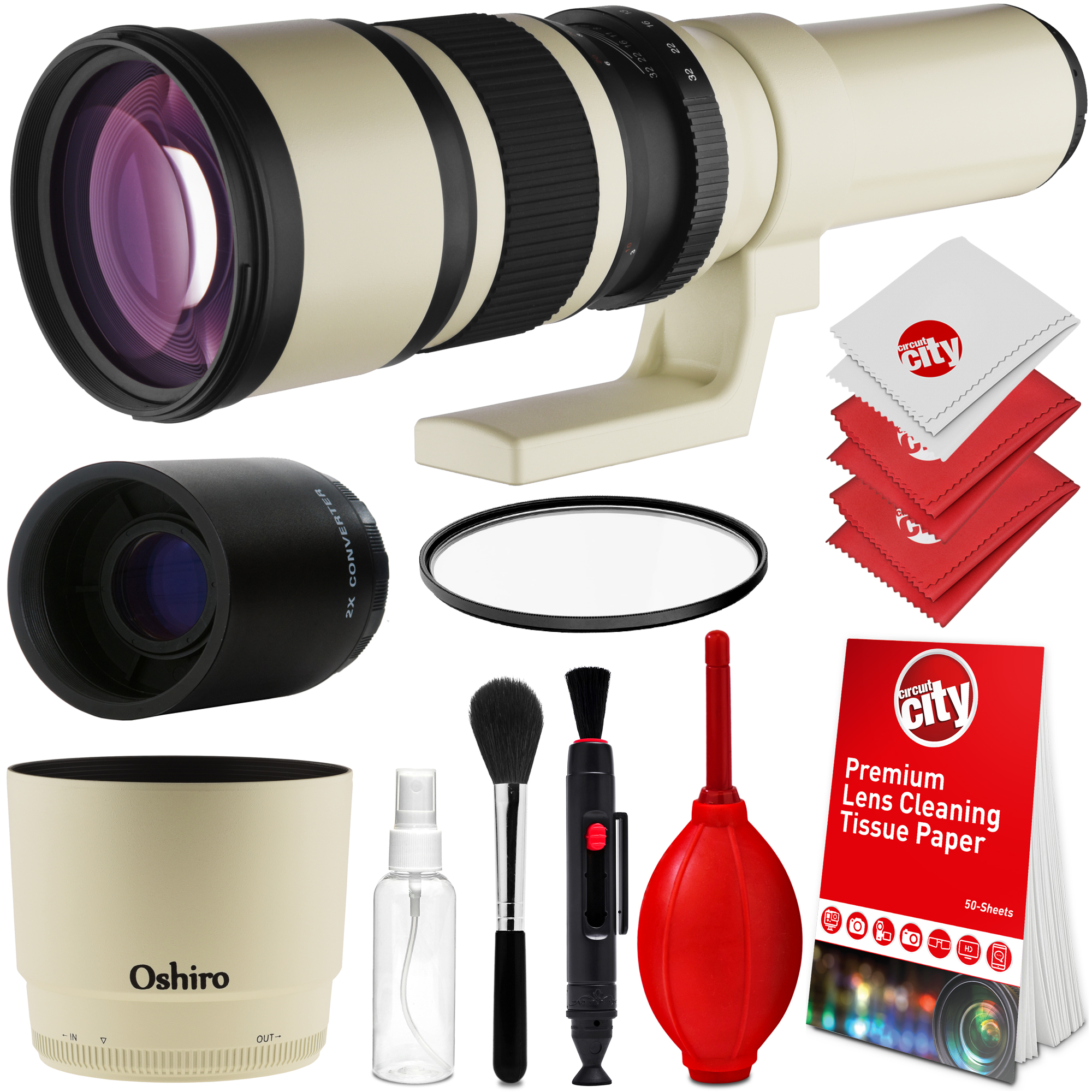 Albinar 500mm F/8 Mirror Telephoto Lens For Sony E-mount – Manual Focus, Includes Case