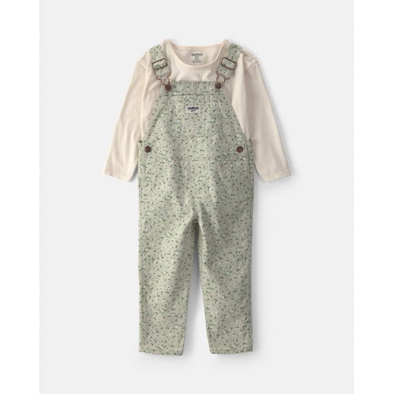 Oshkosh B'gosh Toddler Girl Overall and Top Outfit Set, 2-Piece, Sizes 2T - 5T