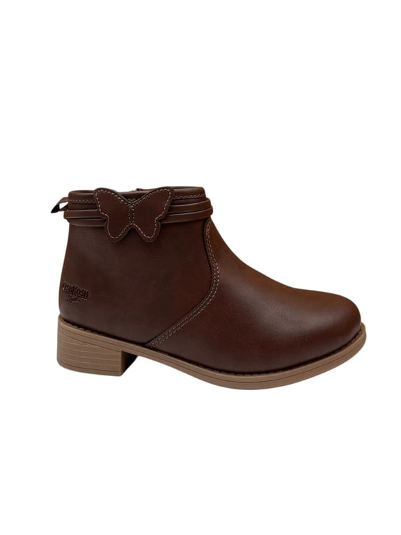 Oshkosh Little Girls Slip-on Fashion Ankle Booties Size 12 Brown Butterfly Wings