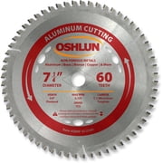 Oshlun SBNF-072560 7-1/4-Inch 60 Tooth TCG Saw Blade with 5/8-Inch Arbor Diamond Knockout for Aluminum and Non Ferrous Metals