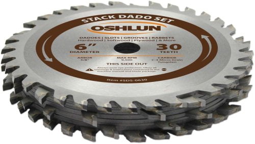 Oshlun SDS 0630 6 Inch 30 Tooth Stack Dado Set with 5 8 Inch Arbor Walmart