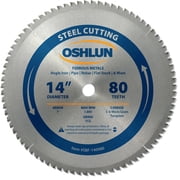 Oshlun Sbf-140080 14-Inch 80 Tooth Tcg Saw Blade With 1-Inch Arbor For Mild Steel And Ferrous Metals