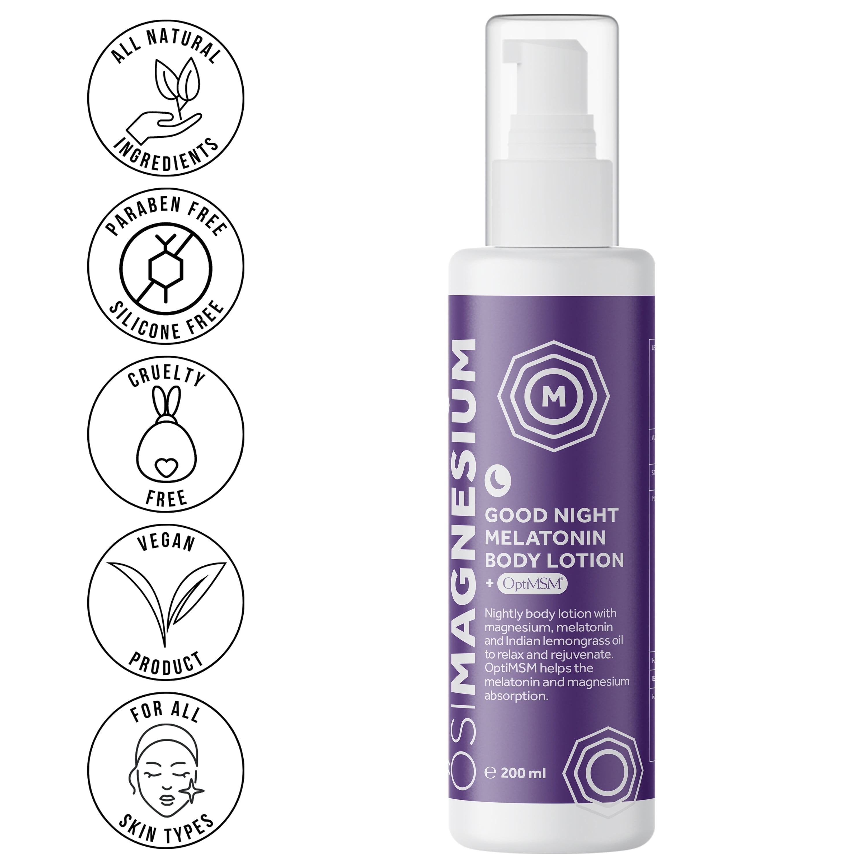 Osi Magnesium Lemongrass Body Lotion + Melatonin - 6.76oz