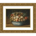 thumbnail image 1 of Osias Beert the Elder 24x18 Gold Ornate Framed and Double Matted Museum Art Print Titled - A Chinese Bowl with Apples, Plumbs, Grapes and Nuts, 1 of 4