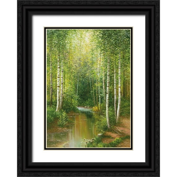 Osipova, Svetlana 24x32 Black Ornate Wood Framed with Double Matting Museum Art Print Titled - NEAR SAMARA