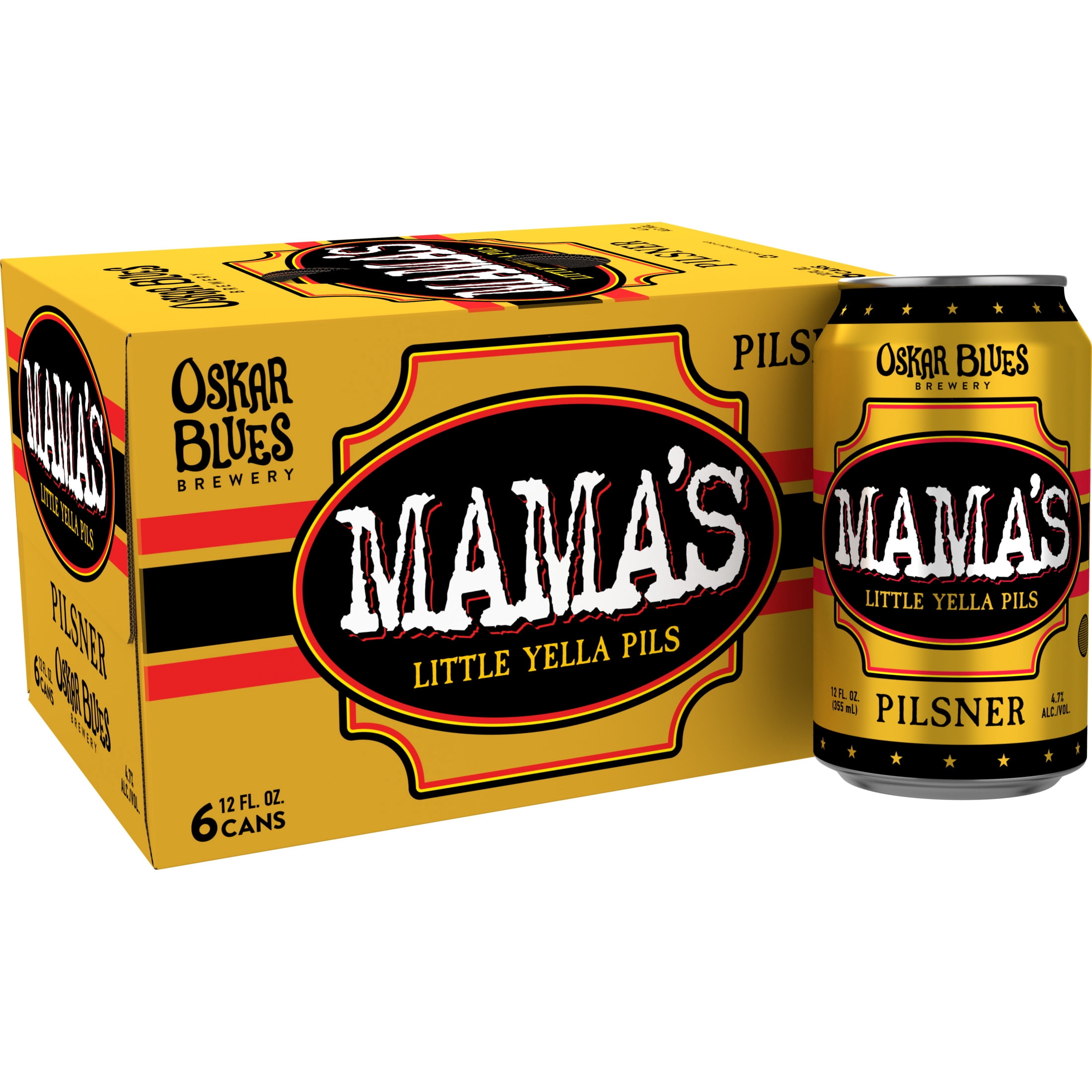 Oskar Blues Mama's Little Yella Pils Pilsner Craft Beer, 12 fl oz