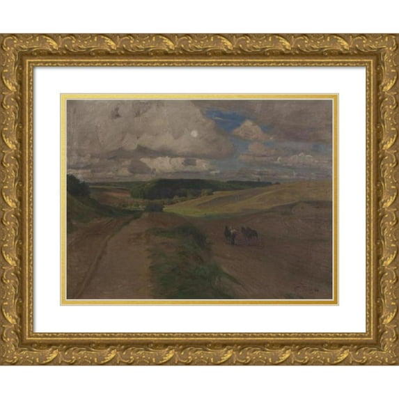 Oskar Frenzel 24x19 Gold Ornate Framed and Double Matted Museum Art Print Titled - Cloud Treasures (1908)