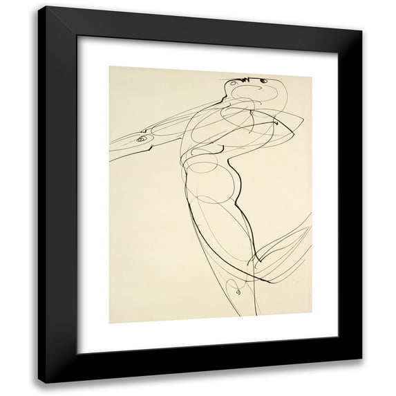 Oskar Schlemmer 12x14 Black Modern Framed Museum Art Print Titled - Figure Bending Backwards (1931)