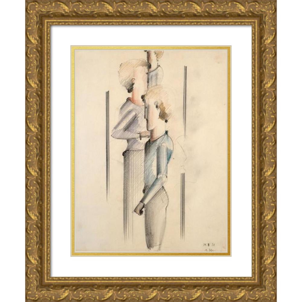 Oskar Schlemmer 15x18 Gold Ornate Wood Frame and Double Matted