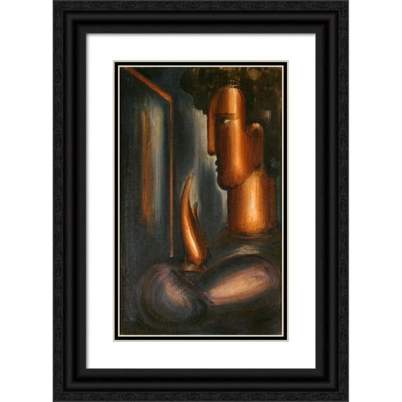 Oskar Schlemmer 16x24 Black Ornate Framed Double Matted Museum Art Print Titled: Before the Mirror (1931)