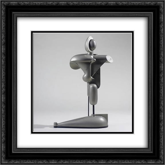 Oskar Schlemmer 2x Matted 20x20 Black Ornate Framed Art Print 'Abstract Figure'